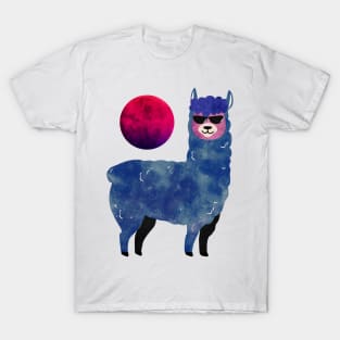 Blue sky llama and the planet T-Shirt